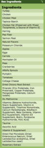 EVO Grain Free Cat Food Ingredients List