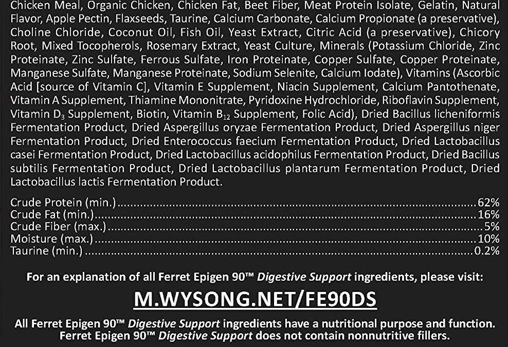 Wysong epigen 90 digestive support cheap ferret diet