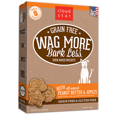 Cloud Star Wag More Bark Less Grain-Free Oven Baked with Peanut Butter & Apples Dog Treats