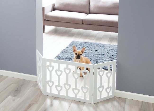 Pet Dog Gate Strong and Durable 8 Panel Solid Acacia Hardwood Folding Fence Indoors or Outdoors by Urnporium 