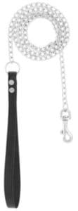 Omni Pet Chain Dog Leash With Leather Handle